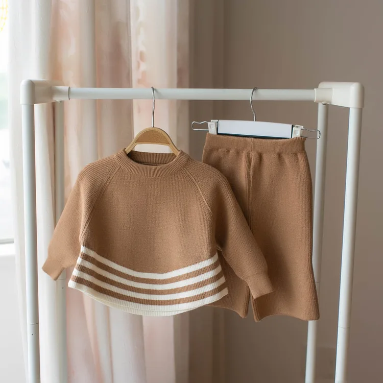 

Mmtkids Korean-style 2018 Autumn Childrenswear Kids' Sweater Set GIRL'S Blouse Pants Two-Piece Set T043