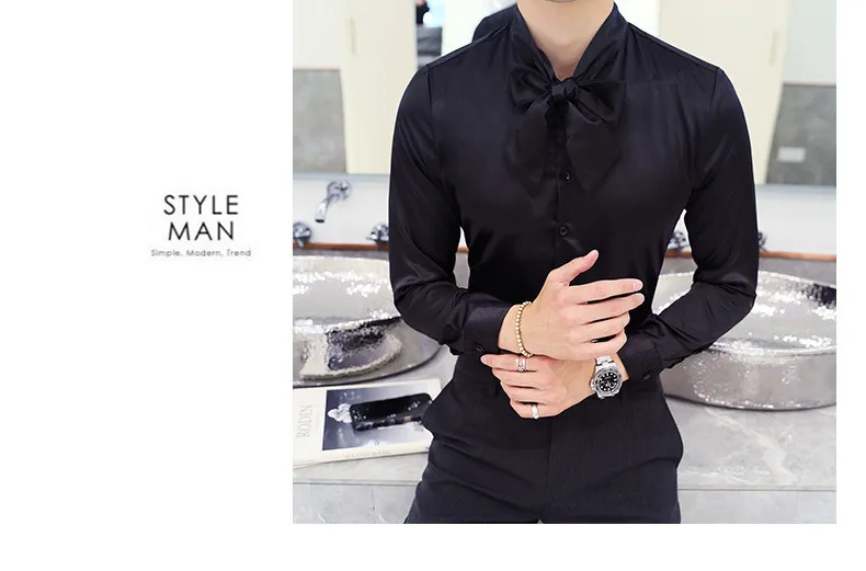 3 Одноцветный галстук рубашка мужская с длинным рукавом Slim Fit рубашка-смокинг розовая Свадебная рубашка жениха Мужская Chemise Homme Manche Longue плюс размер 5xl