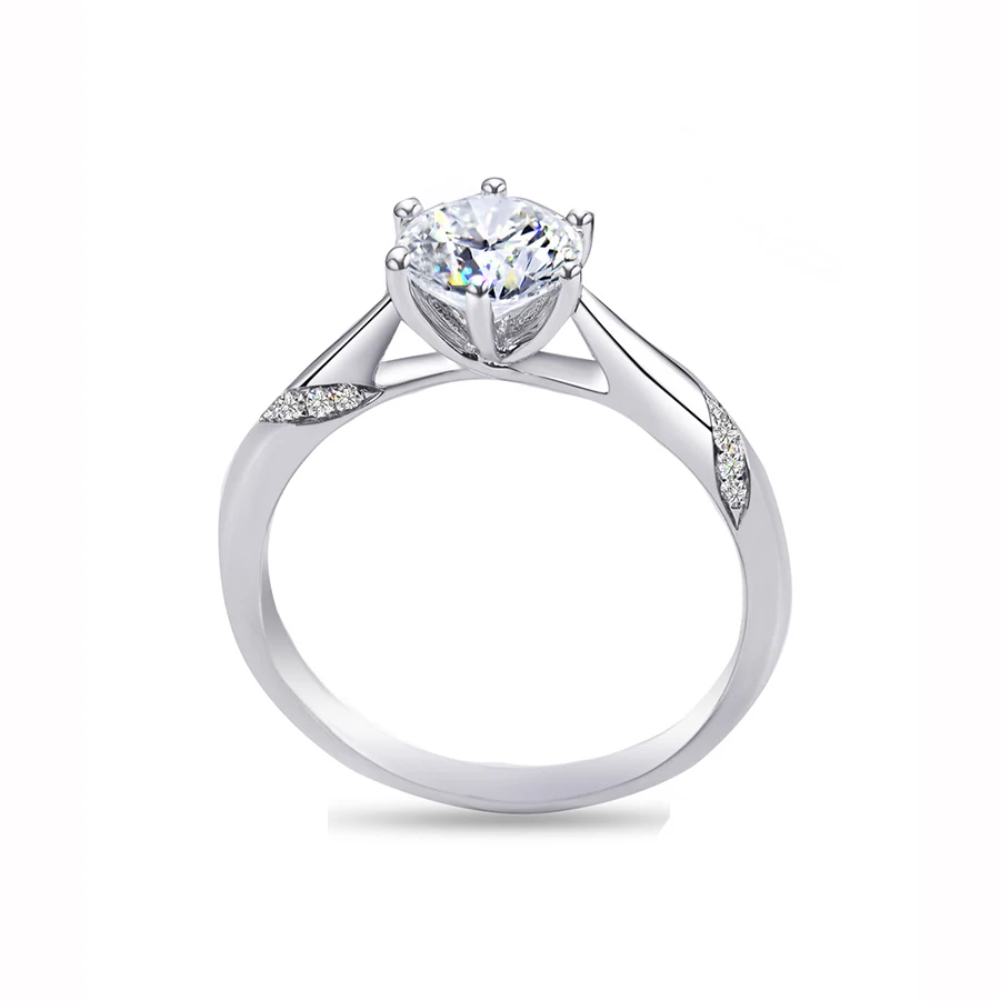 14K белое золото Moissanite кольцо классический 6 коготь ювелирные изделия лабораторный алмаз на заказ свадебное кольцо на головщину