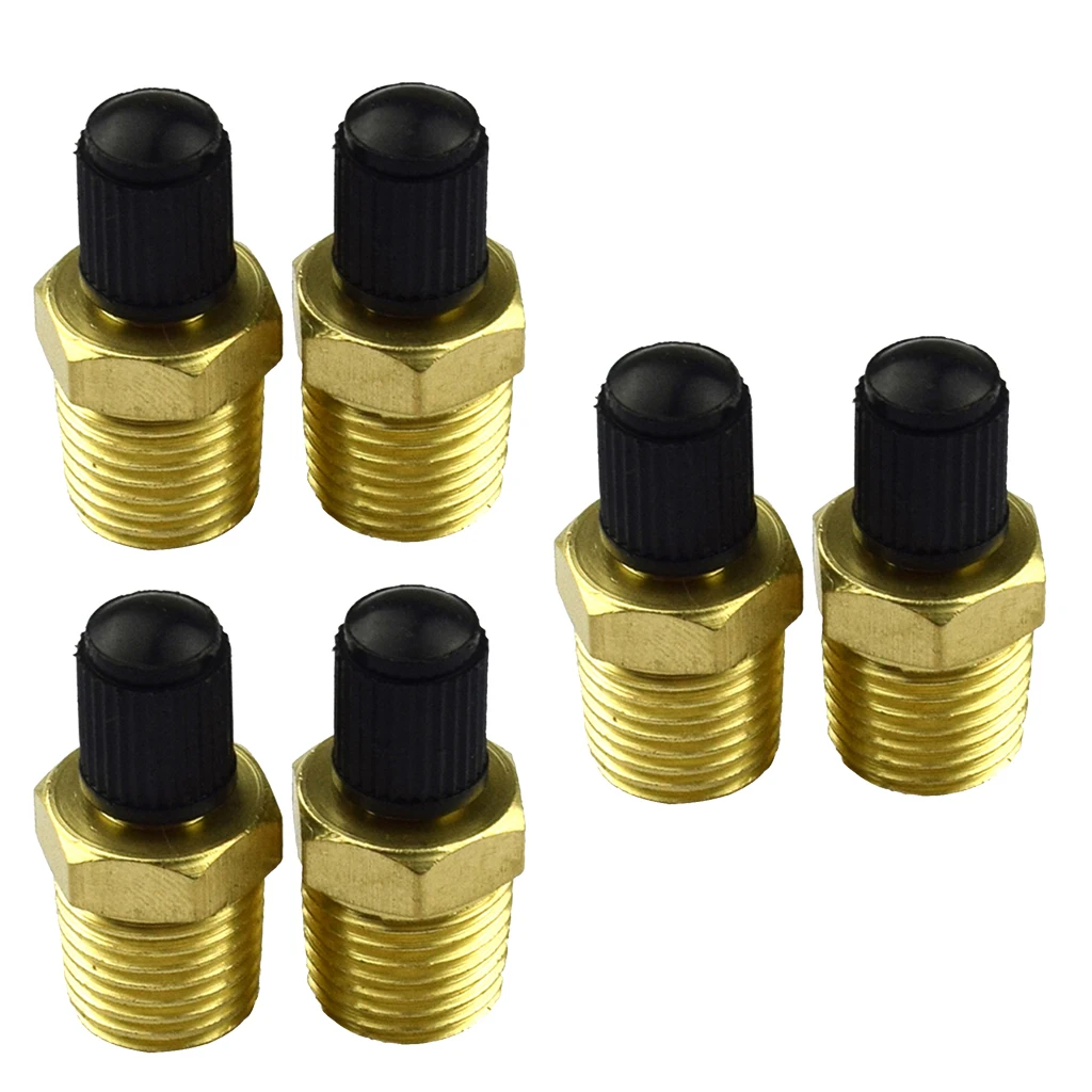 6Pcs 1/4 Inches Brass + Plastic Air Compressor Tank Fill Valve 300 Psig Max