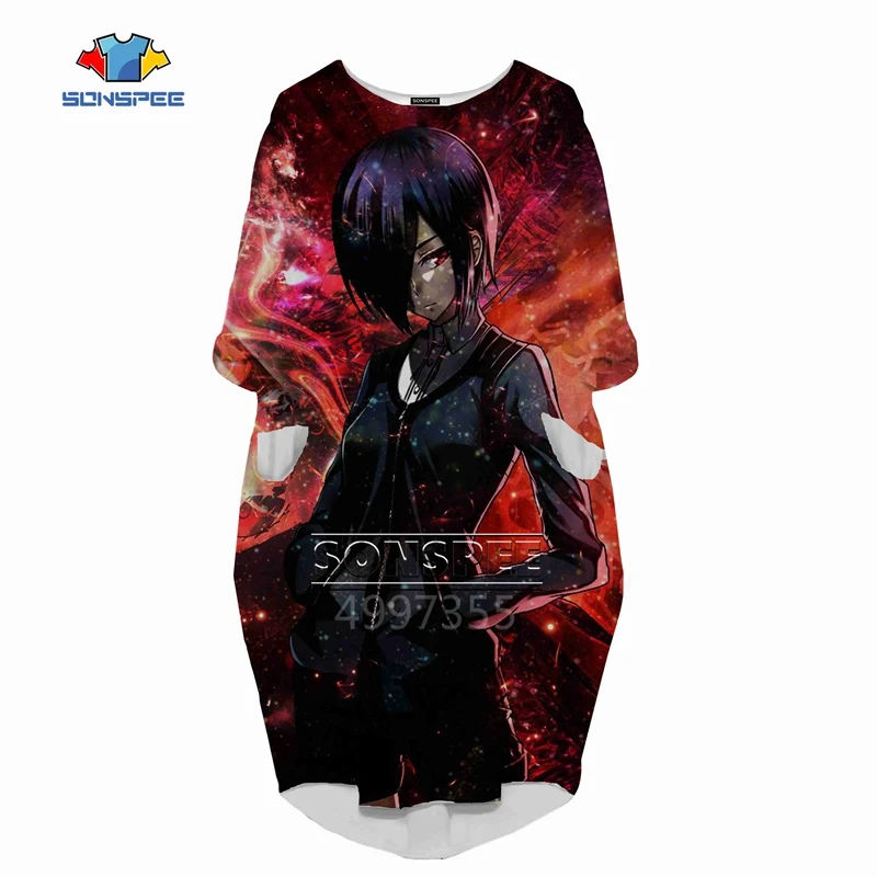 1 SONSPEE 3D печатных Kirishima Tōka Harajuku женское модное Повседневное платье в стиле хип-хоп высокого качества с длинным рукавом женская одежда для девочек L14 - Цвет: 1