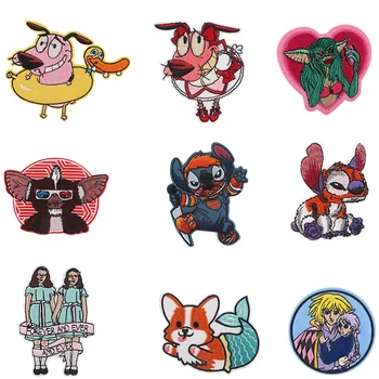 

20pcs/lot G1144 Cartoon Funny Dog Clothing Embroidered Patch Iron On Horror Movie Girls DIY Jacket Clothes Punk Stickers Badges