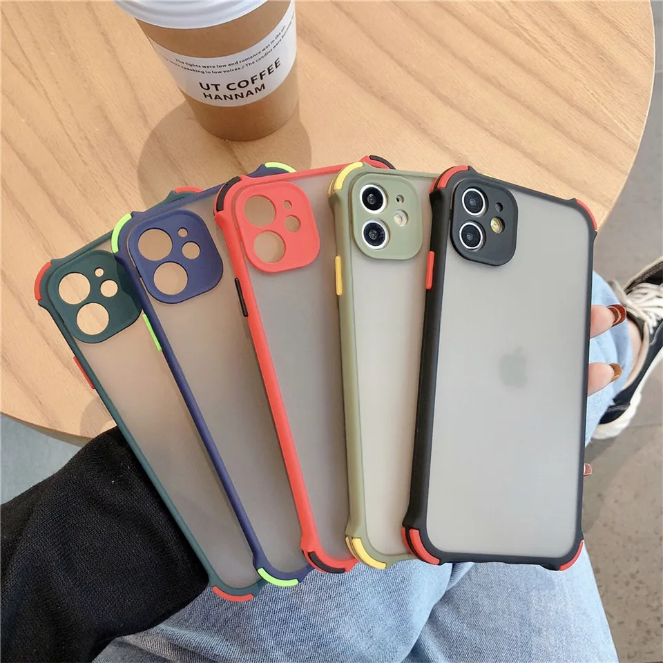 Защитный противоударный чехол-бампер для iPhone 11 11Pro Max XR XS X 8 7 SE2020 матовый