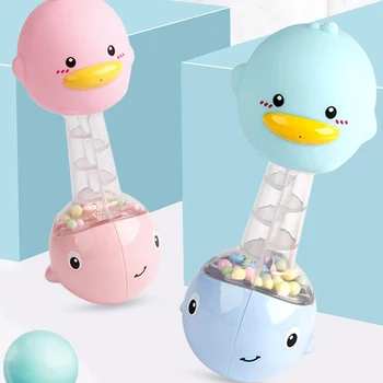 

Creative Duck Fun Grab Sand Hammer Hand Rattle Toy 6-12 Months Baby Toys A Gift For A Newborn blue/pink Color