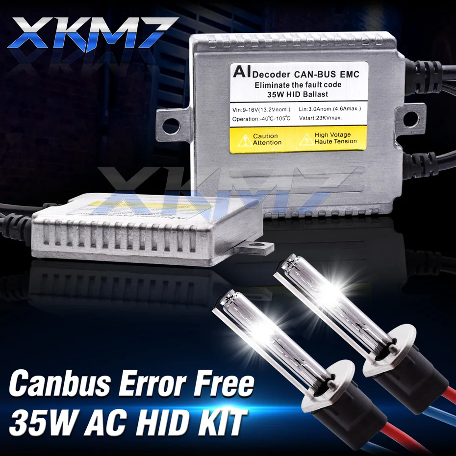 

HID Xenon Kit Canbus Error Free AC Bulbs Ballast EMC Decoder For Fog Light Lens Headlight Lenses H7 H1 H11 D2H 4300K 6000K 8000K