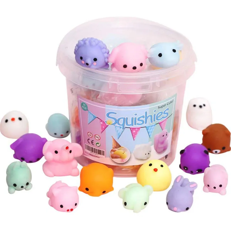 

24-64pcs Squeeze Toy Cute Animal Antistress Ball Squeeze Mochi Decompression Toy Abreact Soft Sticky Stress Relief Toy Kids Gift