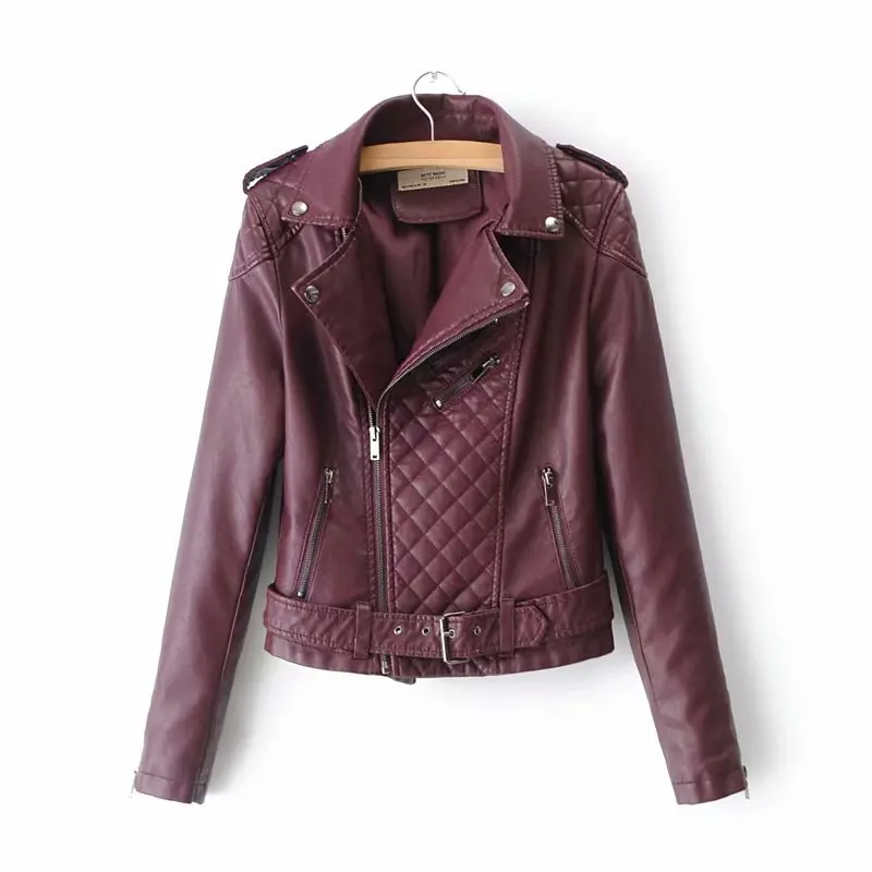 Модная женская куртка из искусственной кожи, Женская шикарная короткая куртка-бомбер, уличная тонкая куртка, винтажная Женская куртка на молнии, пальто