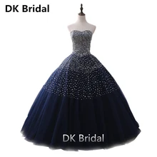 Военно-морской флот голубое праздничное платье бальное платье длинные тюлевые платья для выпускного вечера и фуршетов великолепные шестнадцать 15 16 платья vestidos de 15 anos