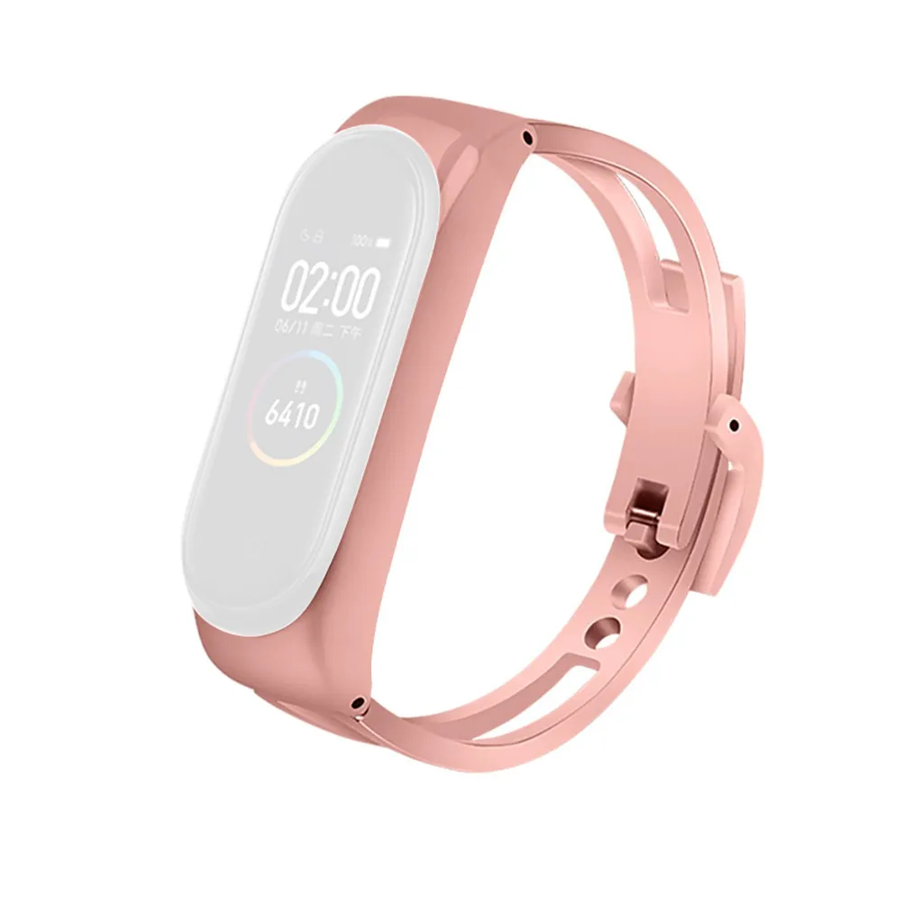 Ouhaobin ремешок 120-210 мм для mi Band 4, металлический браслет, браслет на запястье, ремешок для Xiomi mi Band 3 4, ремешок 1014#2