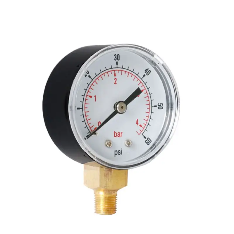 Манометр 52 мм Циферблат 1/" BSPT вертикальный 0/15, 30,60, 100160300 PSI& бар нижнее Крепление