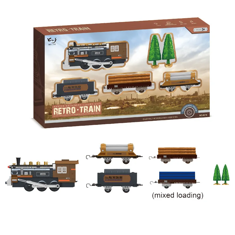 

Electric classic steam railway train Children's small train track toy boy classic train toy model children's birthday gift