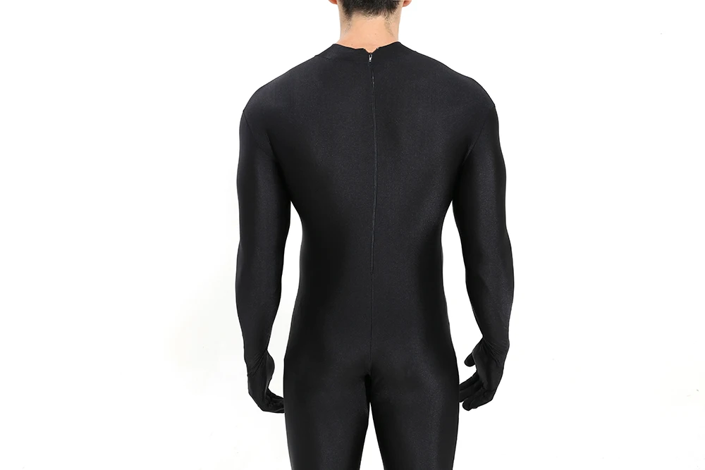 dance dress for men Speerise Adult Men Full Body Zentai Suit Lycra Spandex Unitards Bodysuit Footer Costume Black Skin Tight Jumpsuit Unisex Cosplay mens ballroom clothes