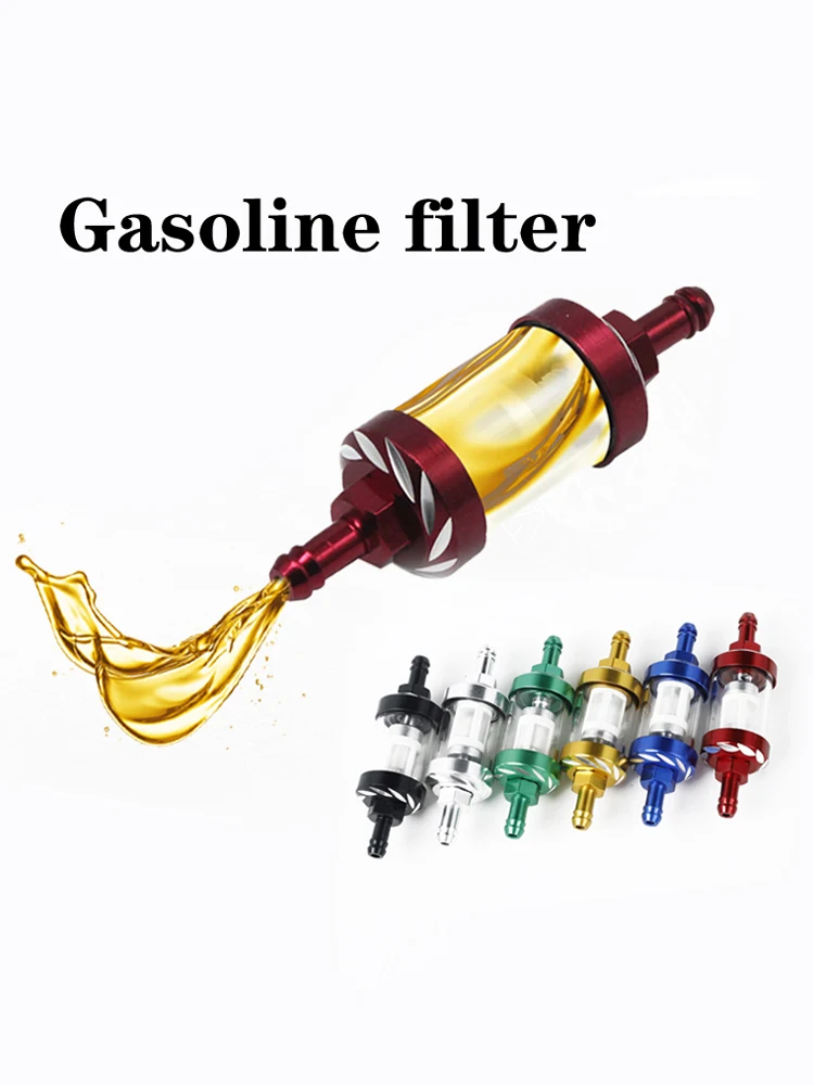 8mm Motorcycle Inner Fuel Filter Gasoline Filters + 40CM Petrol Fuel Line Hose + 4 Clips Moto Scooter Dirt Bike images - 6