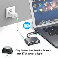 USB C Hub 4 in 1 Type C 3.0 Adapter to 4K HDMI HDTV VGA USB 3.0 PD Fast Charge Splitter for MacBook Notebook Laptop Computer PC 2