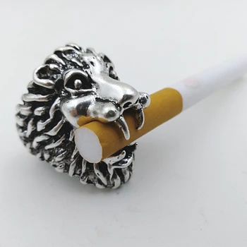 

Lion Design Cigarette Holder Rack Finger Ring Cigarette Smoking Accessories-Silver