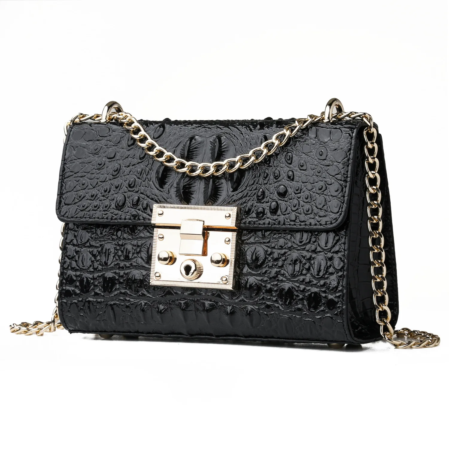 

2019 Trend Crocodile Embossed Leather WOMEN'S Bag Shoulder Bag Clutch Square Sling Bag Multi-color Choice