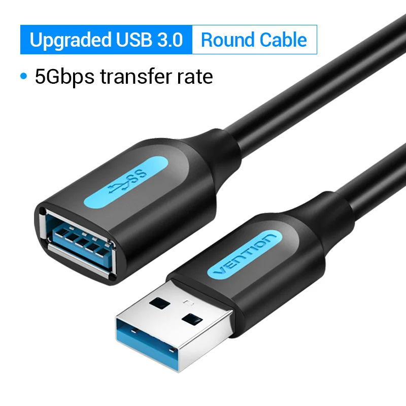 thumbnail image 1 of Vention-Cable de extensión USB 3,0 2,0, Cable de datos macho a hembra para Smart TV, PC, SSD, 3,0, 1 of 5