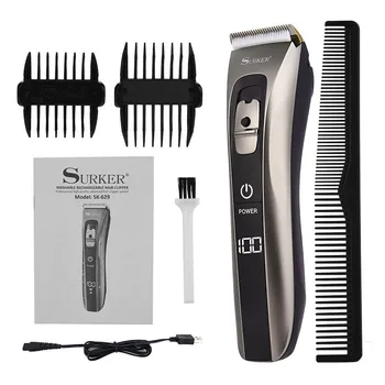 

Hair Trimmer Professional Electric Hair Clipper Washable LED Display Adjustable Blade Haircut Shaving Machine USB Rechargeable48
