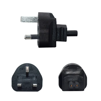 

UK 3 prong to IEC320 C7 AC connector plug,IEC320 C7 2 hole to UK Standards 3 pin Power Conversion Adapter