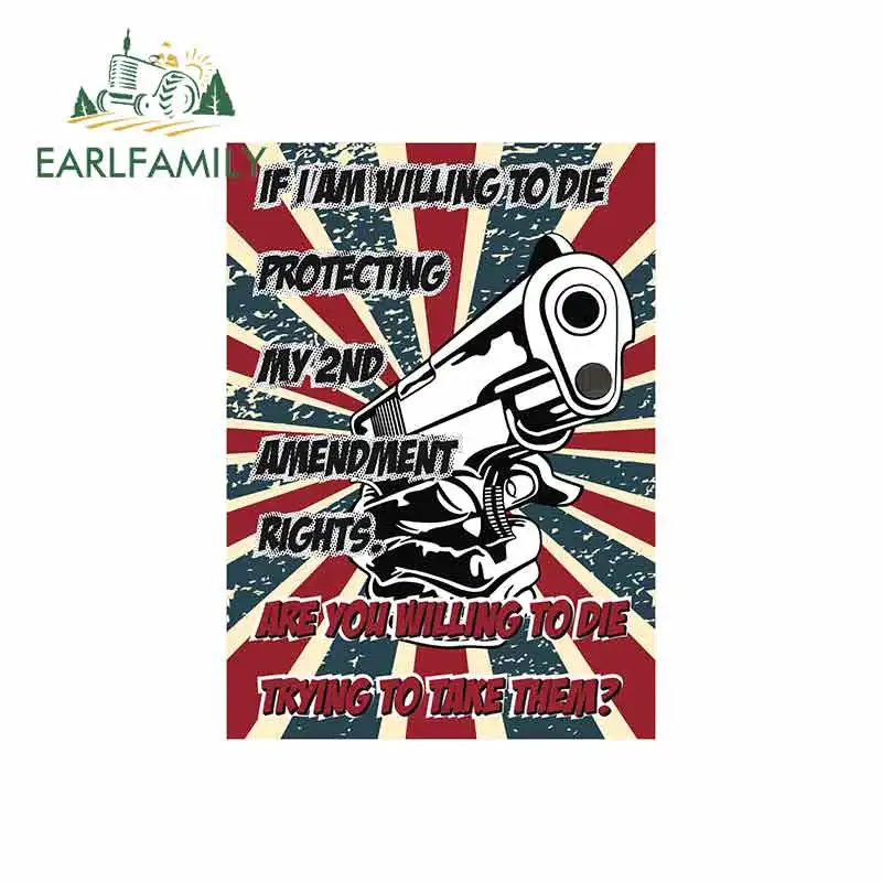 

EARLFAMILY 13cm x 9.4cm for Protecting Second Amendment Rights American Man Cave Garage Sign Car Stickers Vinyl Fine Decal