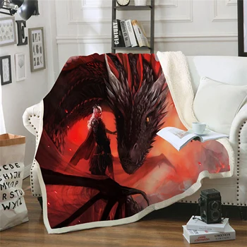 

Watching Blanket Anime Game of Thrones Print Double Velvet Home Sofa sherpa blanket For Beds Warm Fleece Camping Blanket Quilt