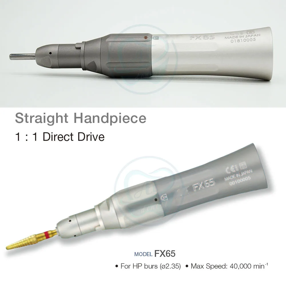 FX65 FX Style Dental Slow Speed Set FX25 Straight Handpiece And FX65 1:1 Contra Angle Air Motor 2/4 Hole With Ball Bearing - Color: FX65