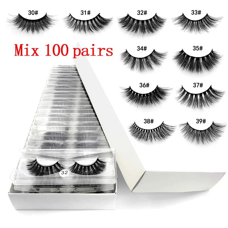 

Wholesale 10/30/50/100 Pairs 3D Mink False Eyelashes Natural Thick Soft False Eyelashes Handmade Cruelty-free Makeup Eyelash