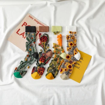 

Creative Harajuku New Product Socks Funny Sunflowers Vines Flowers Happy Women Socks Casual Breathablel High Quality Sox