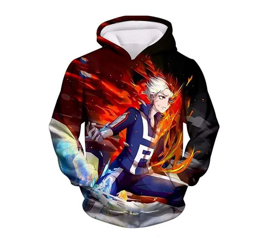Карнавальный костюм-свитер «My Hero Academy Midoriya izku», пуловер с принтом для мальчиков и девочек, Мужской Повседневный свитер с капюшоном - Цвет: men size
