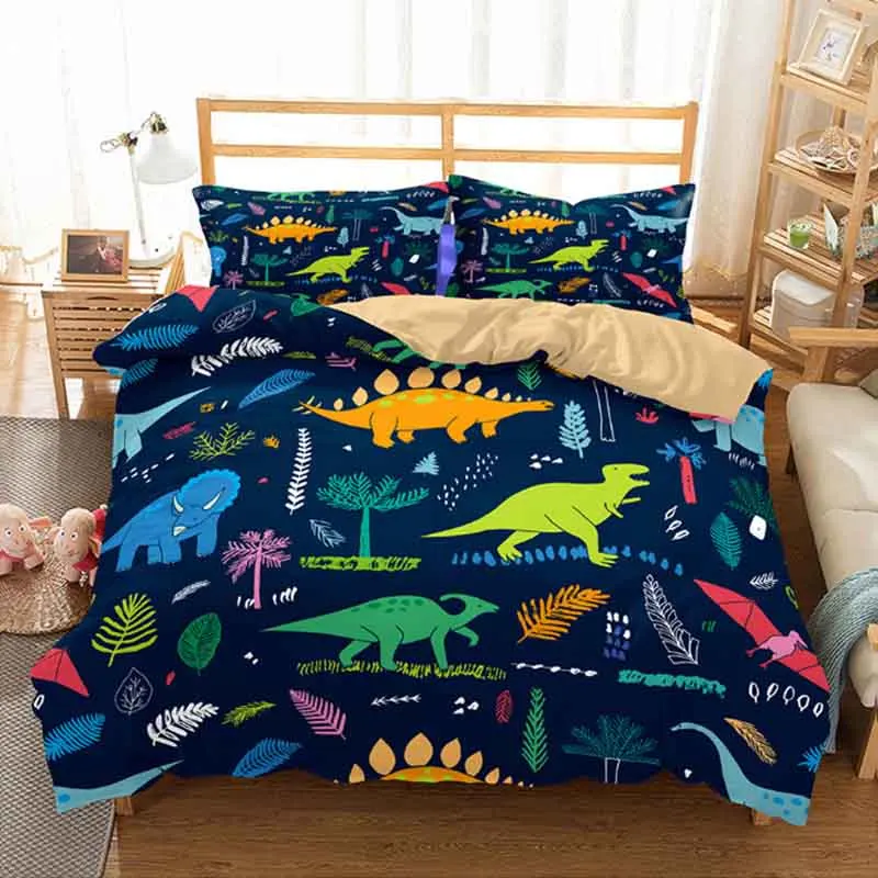3 Парк Юрского периода Динозавр Комплект постельного белья с 3D принтом двойной полный Король США AU ЕС 12 Размер Одеяло Постельные комплекты постельное белье для детей - Цвет: 3