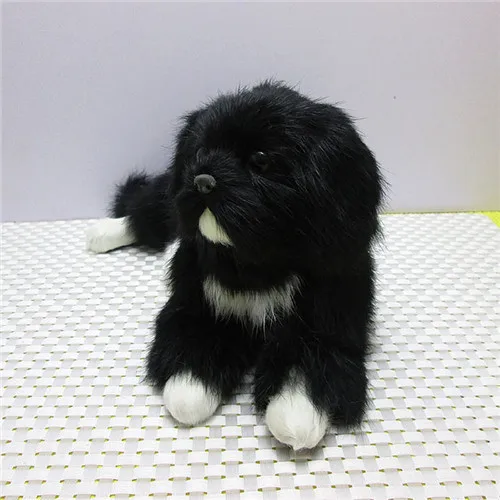 Fancytrader Cute Lifelike Animal Black Dog Plush Toy Realistic Dogs Decoration Gift 2 Models Simulation Newfoundland Dog Toy  (16)