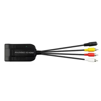 

AV S-Video signal to HDMI Audio Video converter active adapter cable DC power supply 1080P Upscaler for Camera monitor