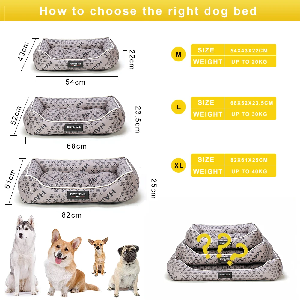 Petaccom-petking dog bed-removable and washable pet mattress soft and non-slip dog cushion, pet mats, thick pet blankets, pet kennels M-XL