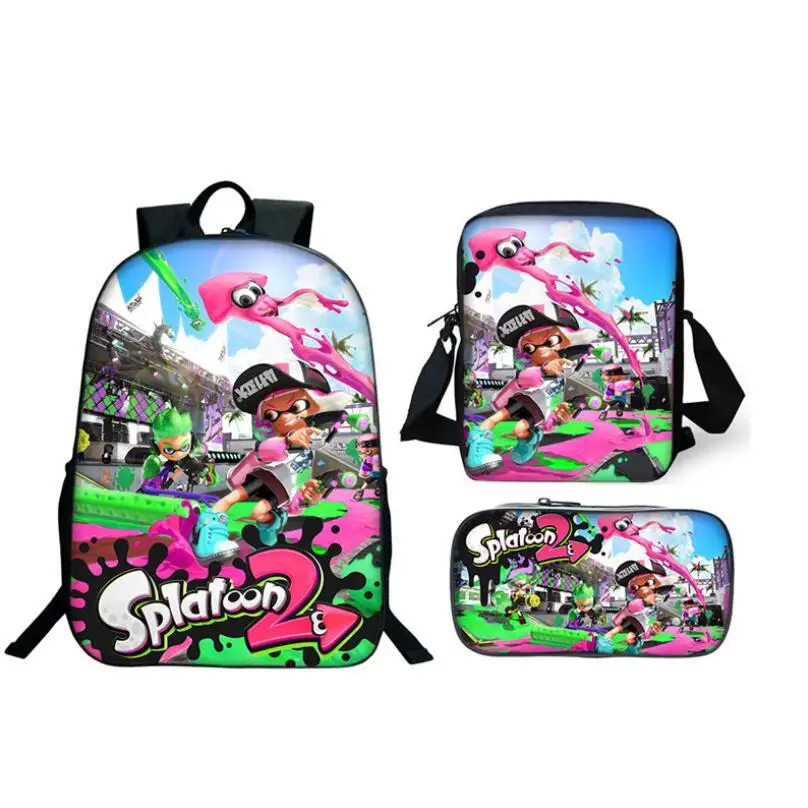 3 шт./компл. Splatoon 2 школьные ранцы аниме рюкзаки для мальчиков и девочек с героями