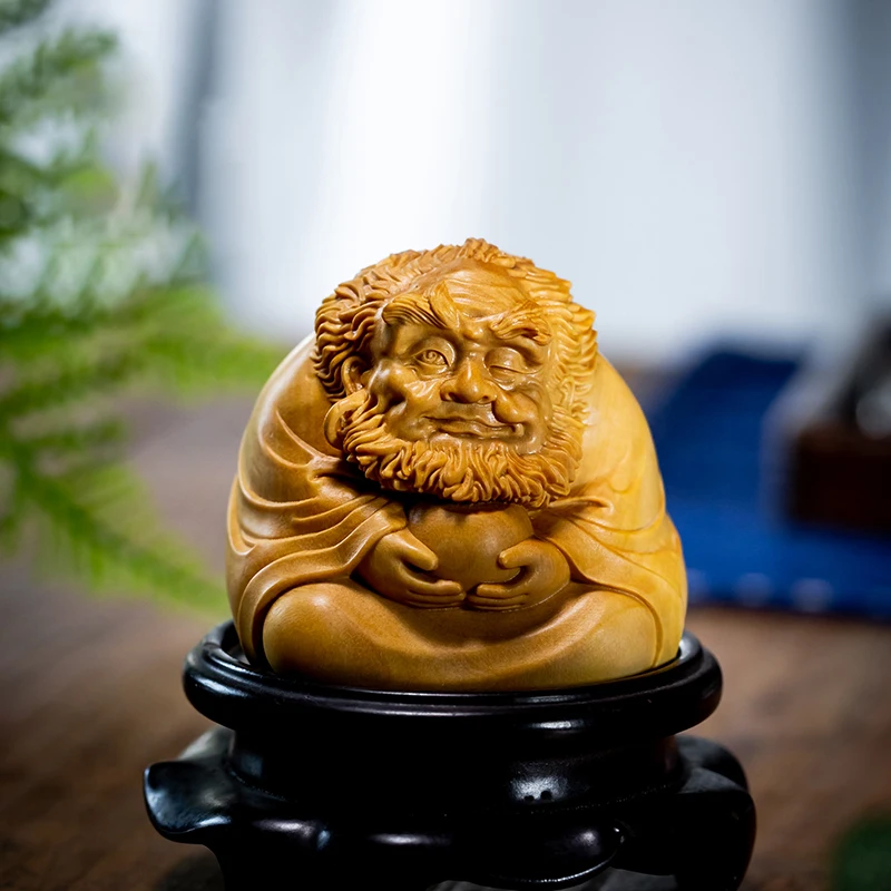 Милая деревянная статуя Dharma 6 см фигурка человека из бокса Дамо Массив дерева