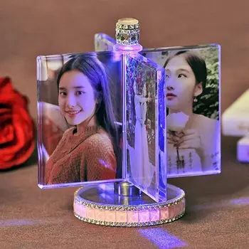 

Personalized Photo Frame Crystal Frame with Light, Girlfriend Gift Mother Gift Wife Gift Wedding Decor