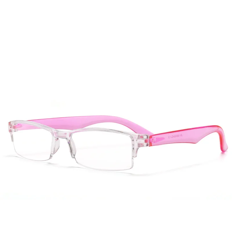 Ультралегкие женские и мужские очки для чтения с полуоправой, антиусталость, компьютерные очки, увеличительные очки с диоптрией+ 4,0 до - Цвет оправы: Розовый