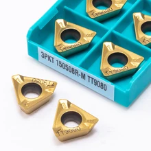 Nova alta qualidade 3pkt150508r m tt9080 carboneto de inserção torno fresa 3pkt 150508r cnc original externo transformando 10 peças