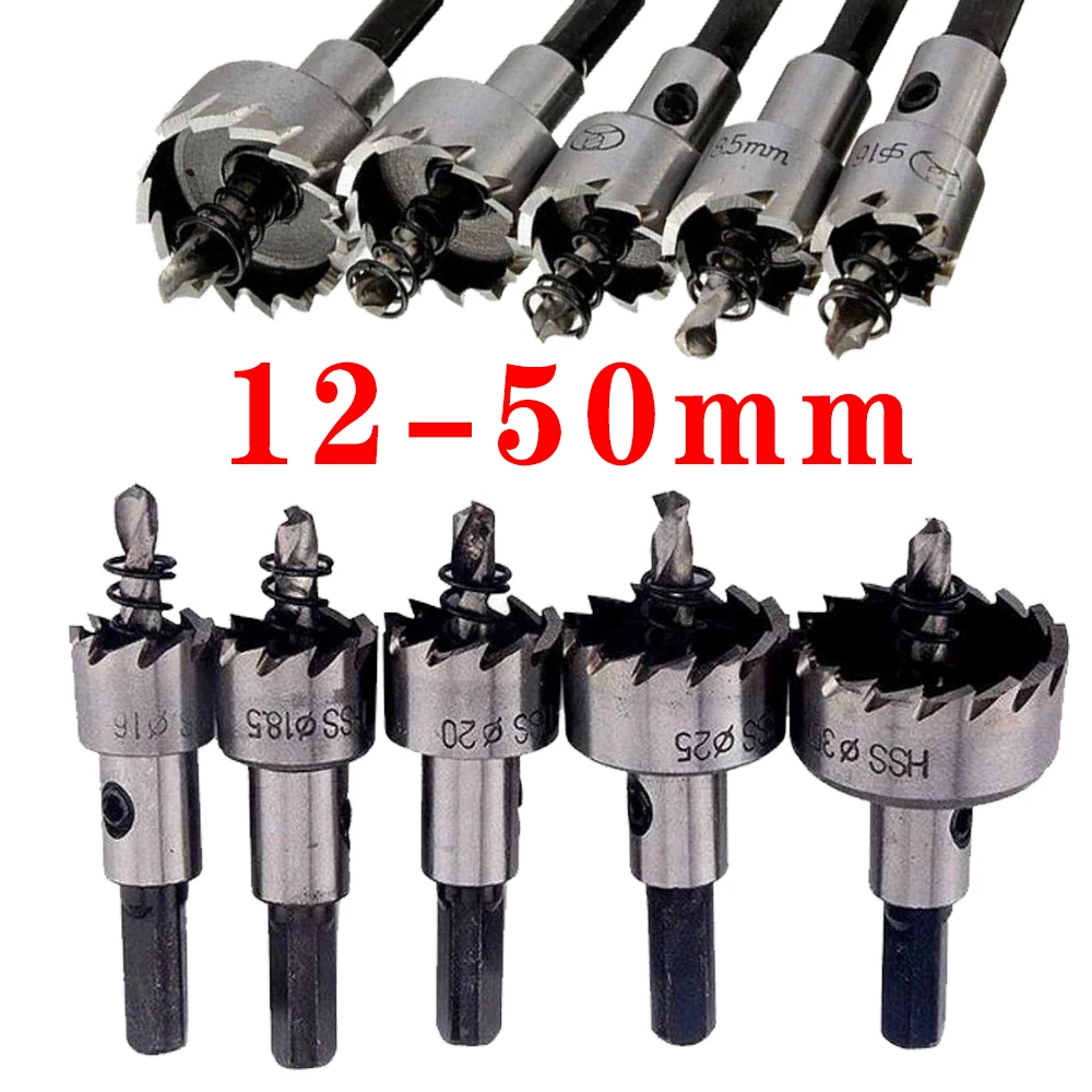 

wholesales high Quality 1 pcs 12-50 mm HSS Drill Bit Hole Saw Set Stainless Steel Metal Alloy Drill Bits