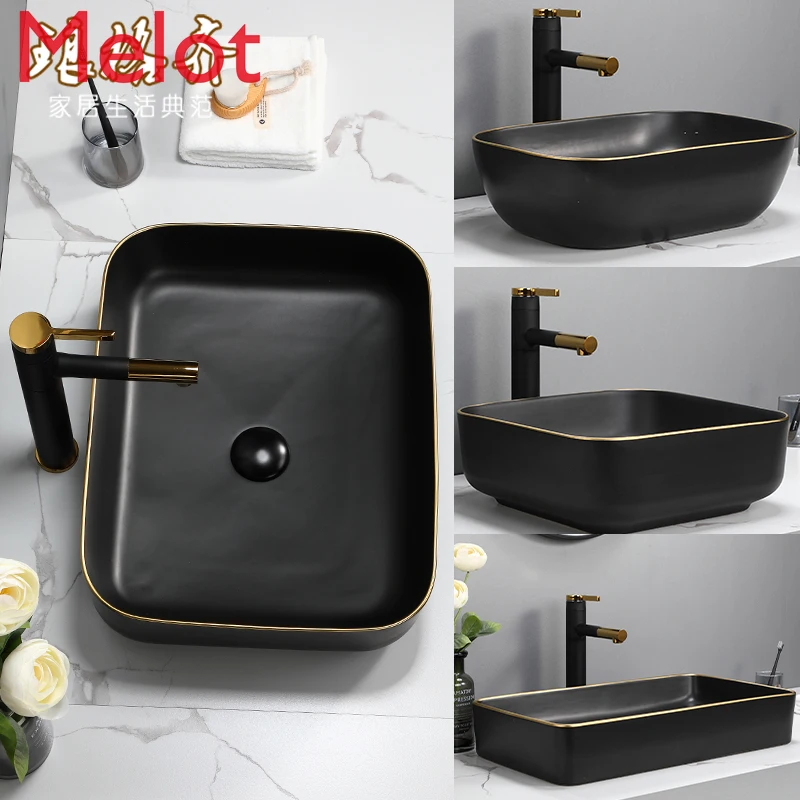 

Nordic Style Ceramic Table Basin Wash Basin Household Square Wash Basin Affordable Luxury Art Wash Basin Pool