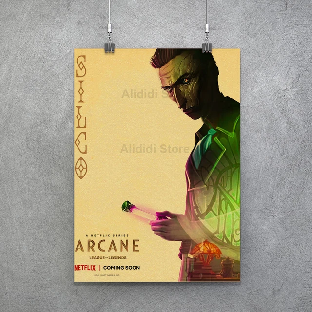 Popular TV Show Arcane Kraft Paper Poster Vi Viktor Jayce Jinx Home Decor Study Bedroom Bar Cafe Wall Paintings Stickers Posters Poster