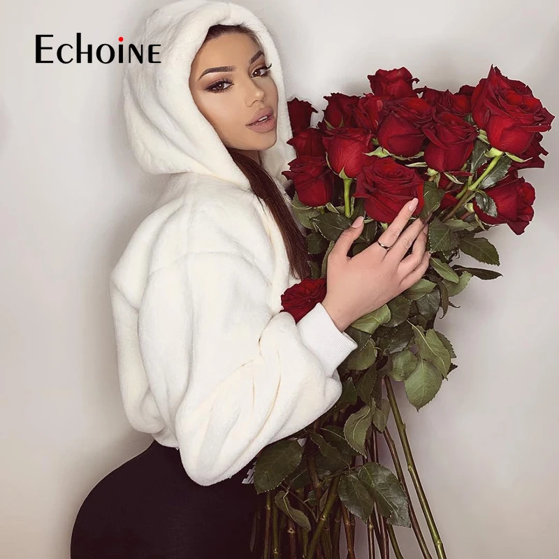 

autumn winter women Thick fleece coats 2019 hooded outwear fashion street Christmas flannel jackets loose long sleeve zippe tops