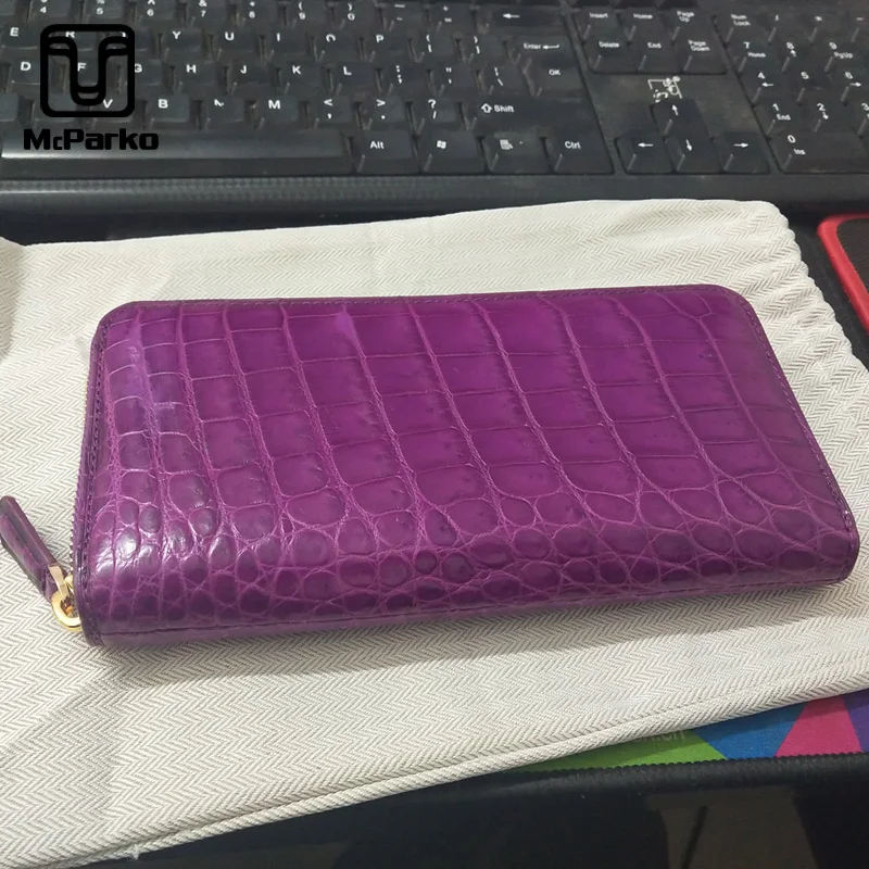 

McParko Crocodile Wallet Women Genuine leather Clutch Wallet Female Purse Long Alligator Ladies Purse Purple Sepcial Sale