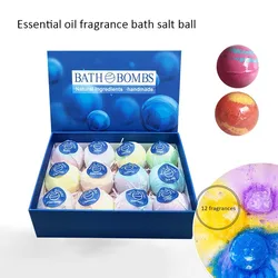 Bath Bomb Ball Set 12 Pcs Dried Flower Mixed Color Essential Oil Bath Ball Mixed Color Floating Ball Bath Salt Ball Bomb
