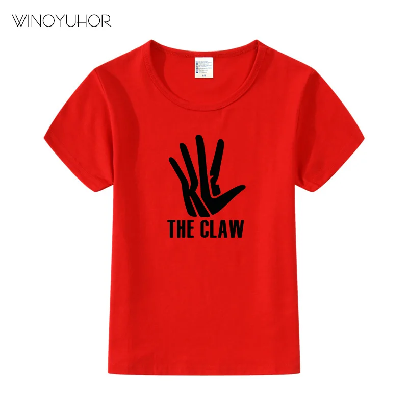 Детская футболка Kawhi Leonard 2 KLAW kawaii KL2 одежда в стиле Лос-Анжелеса футболка для маленьких мальчиков и девочек Летняя хлопковая Футболка с круглым вырезом - Цвет: Red