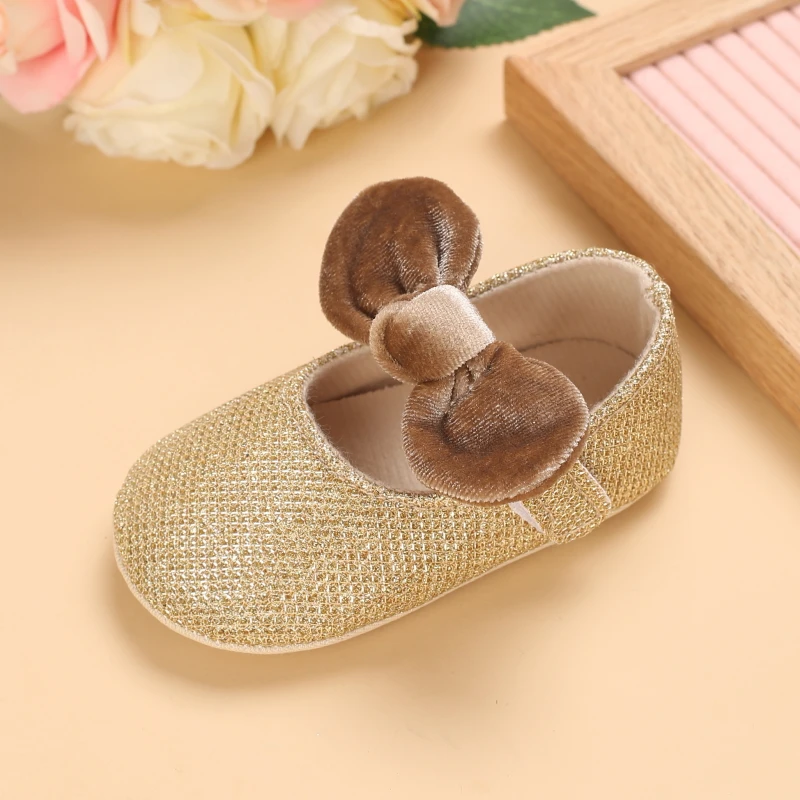 Infant Newborn Baby Girls Princess Non-Slip Floral Border Shoes Toddler Baby Soft PU Leather Prewalker Shoes Solid First Walkers