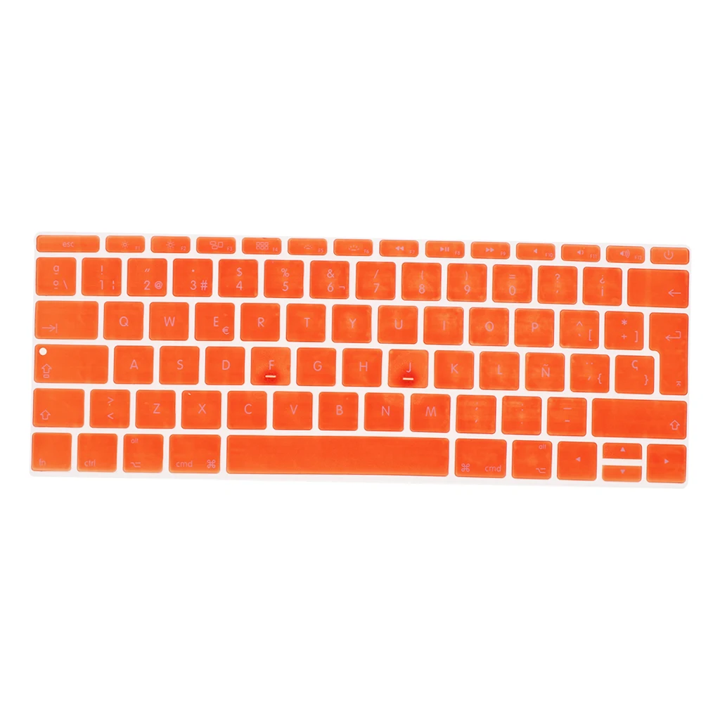 Soft-Touch Thin Waterproof Washable Silicone Keyboard Protector Spanish Phonetic Keyboard Film European Fits for 12inch Macbook