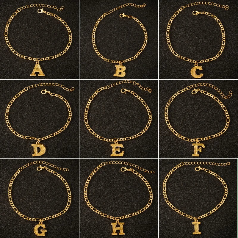 Boho Charm Initial A-Z Anklet Ankle Bracelet on Leg Chain Stainless Steel Bijoux 26 Letter Anklets For Women Beach Foot Jewelry Boho Charm Initial A-Z Anklet Ankle Bracelet on Leg Chain Stainless Steel Bijoux 26 Letter Anklets For Women Beach Foot Jewelry