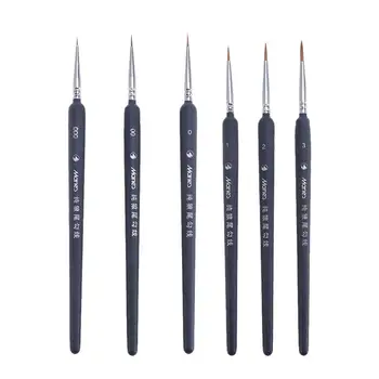 6pcs Capelli Donnola Vernice Pennelli di Colore di Acqua Pennello Linea Disegno a Penna Penna Pittura Accessori per Gli Studenti Adulti (1 + 2 + 3 + 0 + 00 + 000)