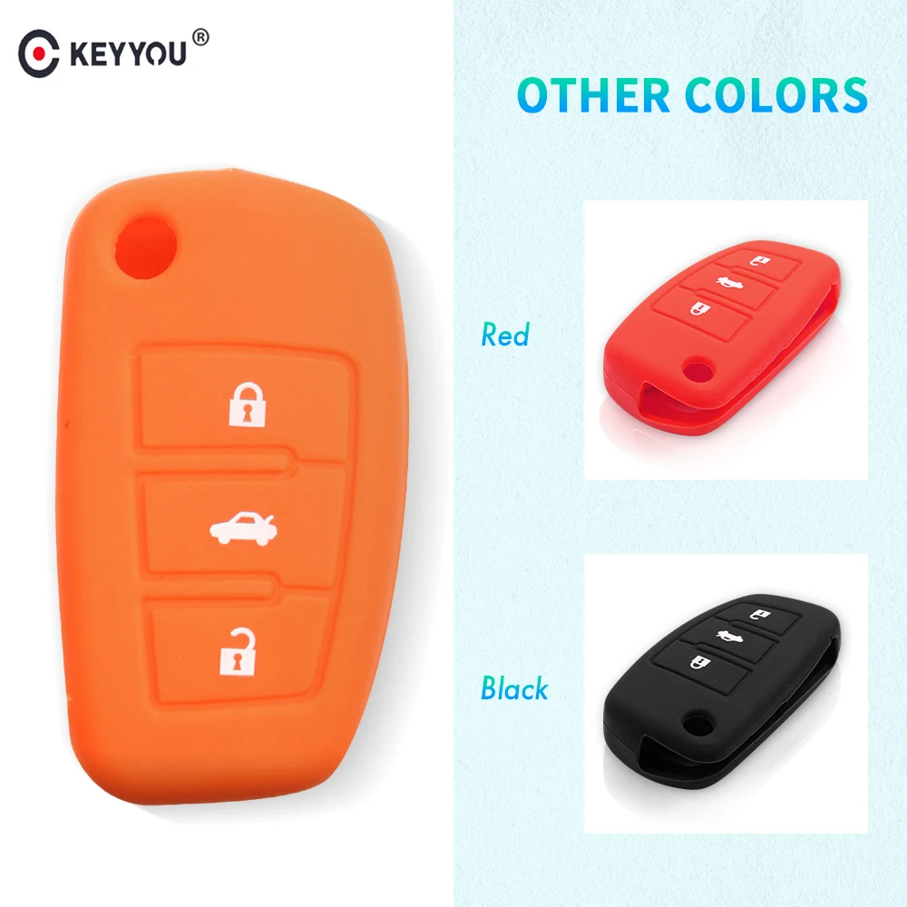KEYYOU 3 кнопки автомобильный Стильный силиконовый чехол для Audi A1 S1 A3 S3 A4 A6 RS6 TT Q3 Q7 |